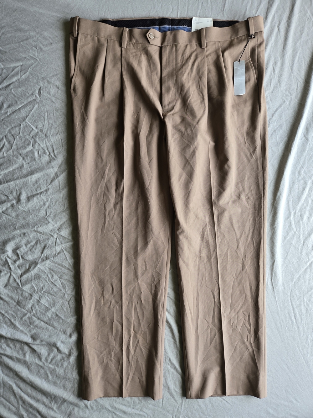 Men's Pleated Dress Pants in Tan — Modern Tailored Fit